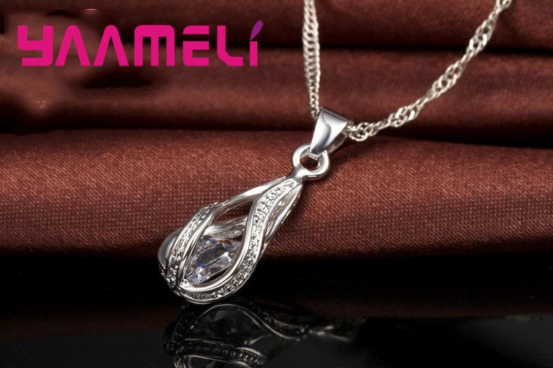Set Collar & Pendientes Plata 925 con Zirconia – Joya Boda & Fiesta, Regalo