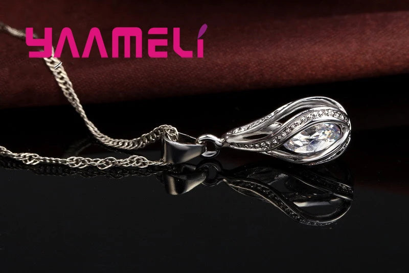 Set Collar & Pendientes Plata 925 con Zirconia – Joya Boda & Fiesta, Regalo