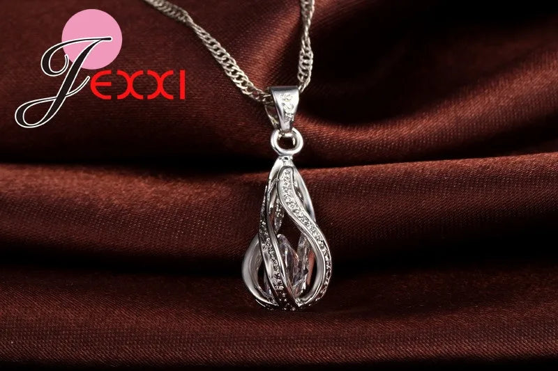 Set Collar & Pendientes Plata 925 con Zirconia – Joya Boda & Fiesta, Regalo