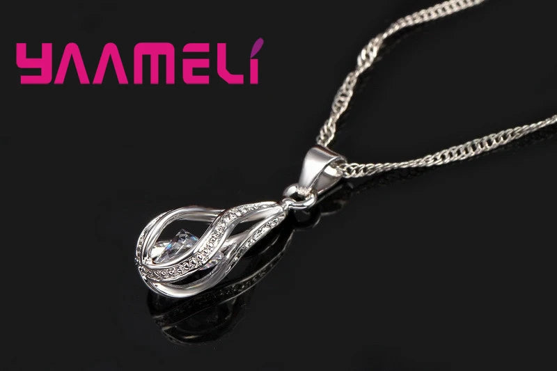 Set Collar & Pendientes Plata 925 con Zirconia – Joya Boda & Fiesta, Regalo