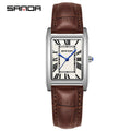 Vintage Square Couple's Watch – Elegant Unisex Quartz with Roman Numerals