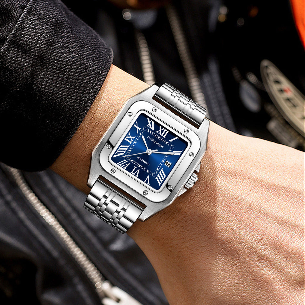 Automatic Skeleton Mechanical Watch – 41.5mm Large Dial Sapphire Water Resistant