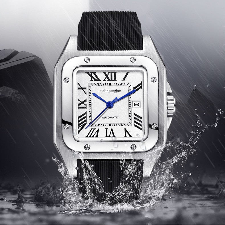 Automatic Skeleton Mechanical Watch – 41.5mm Large Dial Sapphire Water Resistant