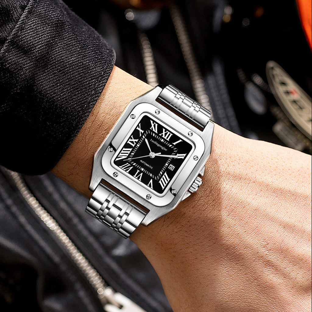Automatic Skeleton Mechanical Watch – 41.5mm Large Dial Sapphire Water Resistant