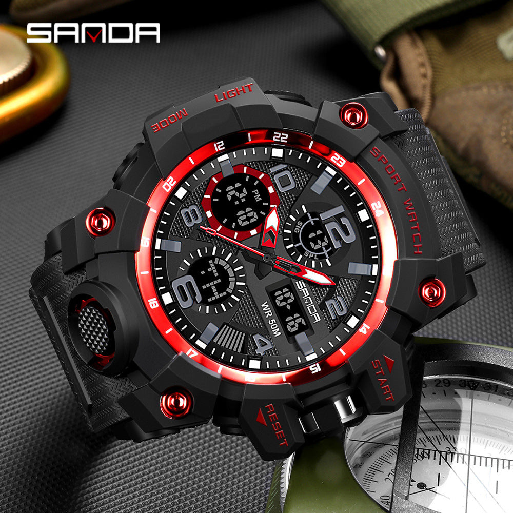 Sanda Multifunction Digital Sports Watch – Luminous Alarm Water Resistant 50M Unisex