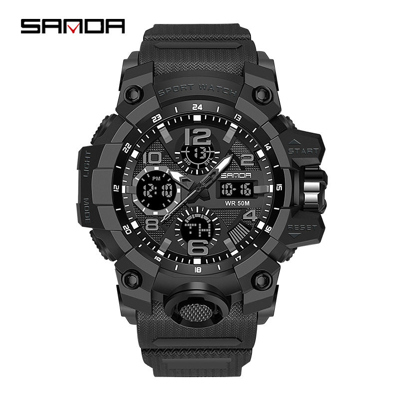 Reloj Deportivo Digital Multifunción Sanda – Alarma Luminoso Resistente al Agua 50M Unisex