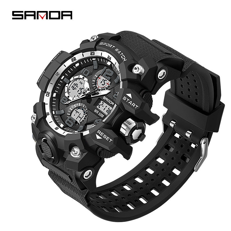 Sanda Multifunction Digital Sports Watch – Luminous Alarm Water Resistant 50M Unisex