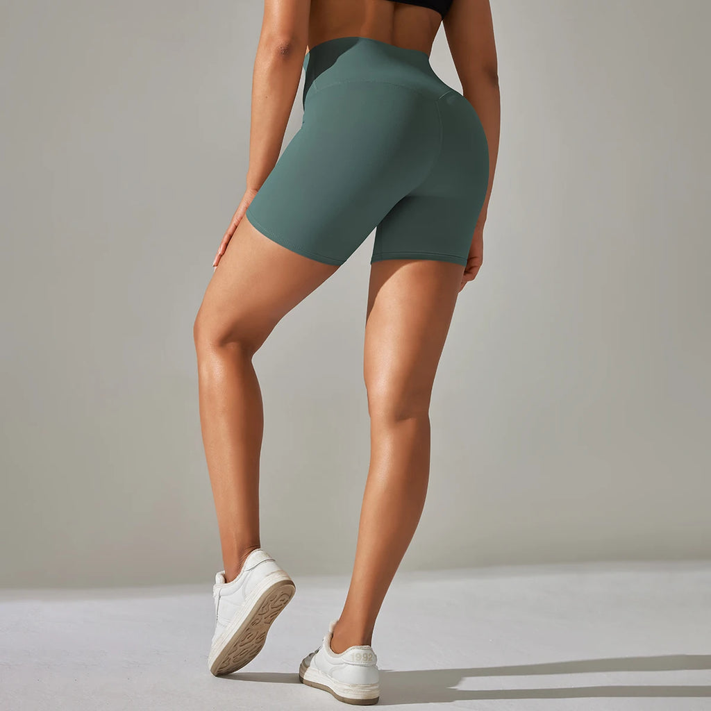 Women's High-Waisted Yoga Running Cycling Shorts – Breathable Athletic Gym Fitness Summer