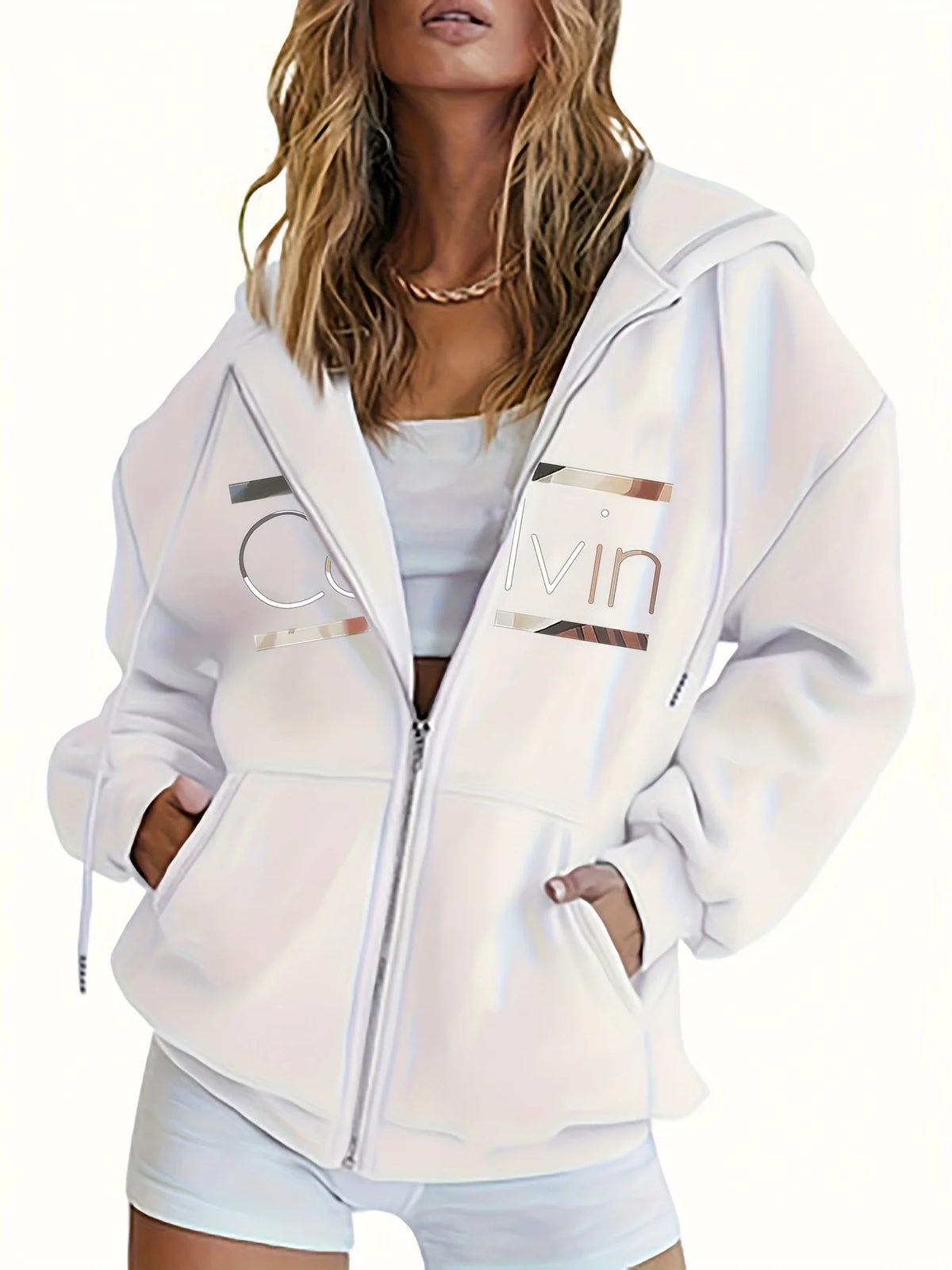 🤎 Hoodie Marrón Relaxed con Estampado Blanco – Comodidad Total