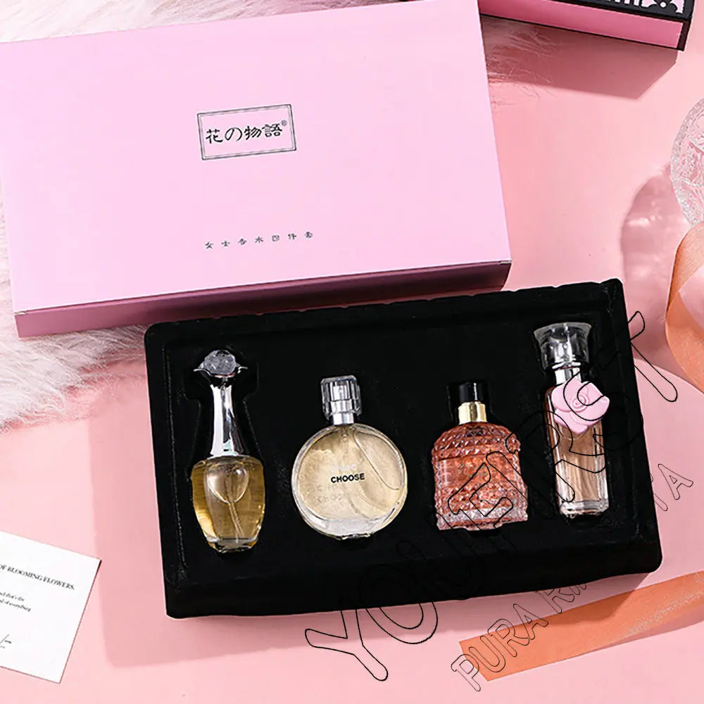 Women's 4-Perfume Gift Set 100ml Natural Fresh Floral – Luxury Box Original Women's Spray