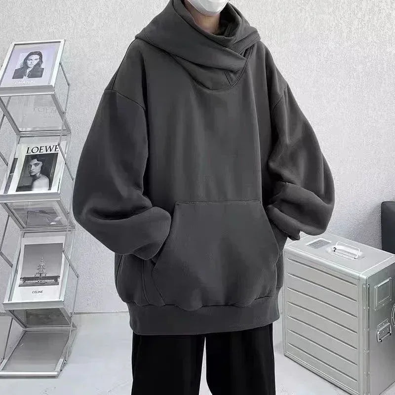 Hoodie Hombre Cuello Tortuga Ninja Y2K Oversize – Fleece Vintage Streetwear Hip Hop Japonés Otoño