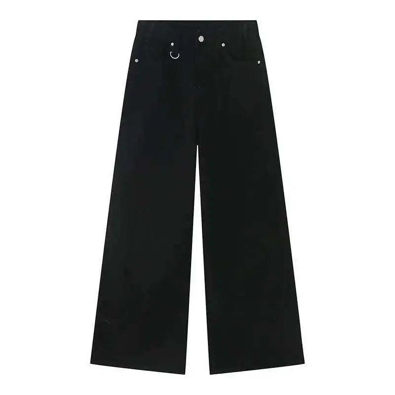 Men's Camouflage Wide-Leg Jeans – Vintage Washed Casual Denim, Size XS-XL