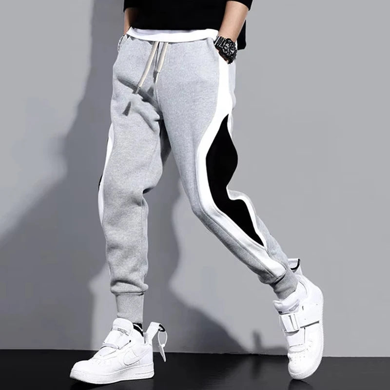 Pantalón Hombre Cargo Ancho Patchwork 9/10 – Elástico Transpirable Casual Otoño