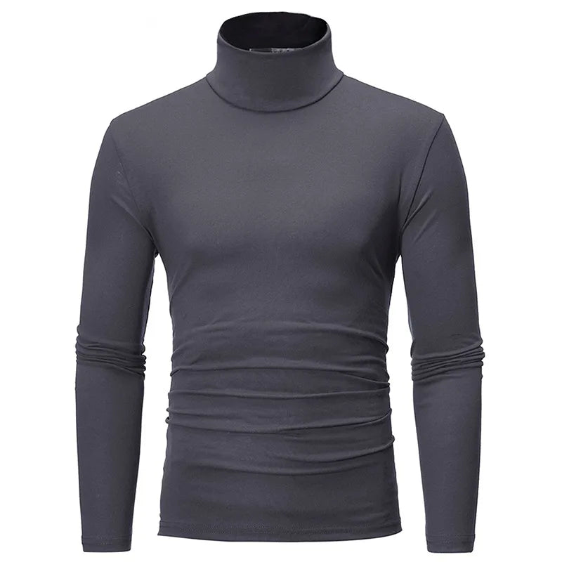Men's Slim Fit Long Sleeve Turtleneck T-Shirt – Casual Thermal Autumn Winter