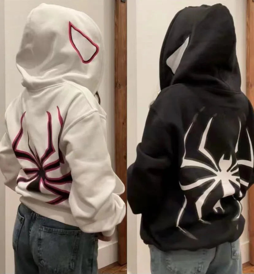 🕷️ Hoodie Spider Unisex – Streetwear Harajuku Gótico