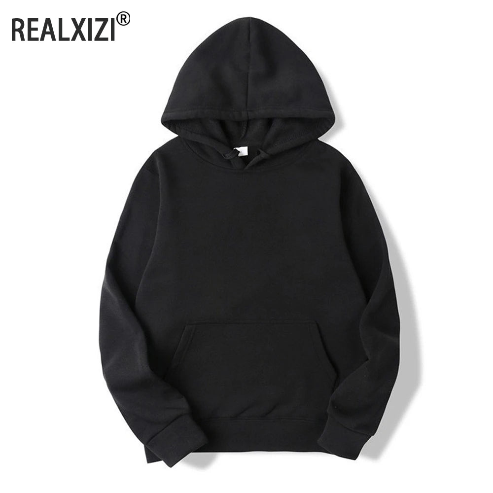 Sudadera con Capucha Unisex Oversize Color Liso – Hoodie Casual Hombre Mujer Primavera Otoño