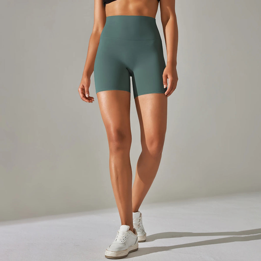 Women's High-Waisted Yoga Running Cycling Shorts – Breathable Athletic Gym Fitness Summer