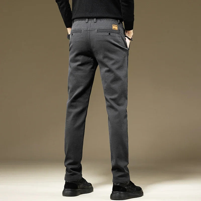 Pantalones Hombre KUBRO Algodón Color Liso Corte Recto – Casual Business Trabajo Primavera Otoño