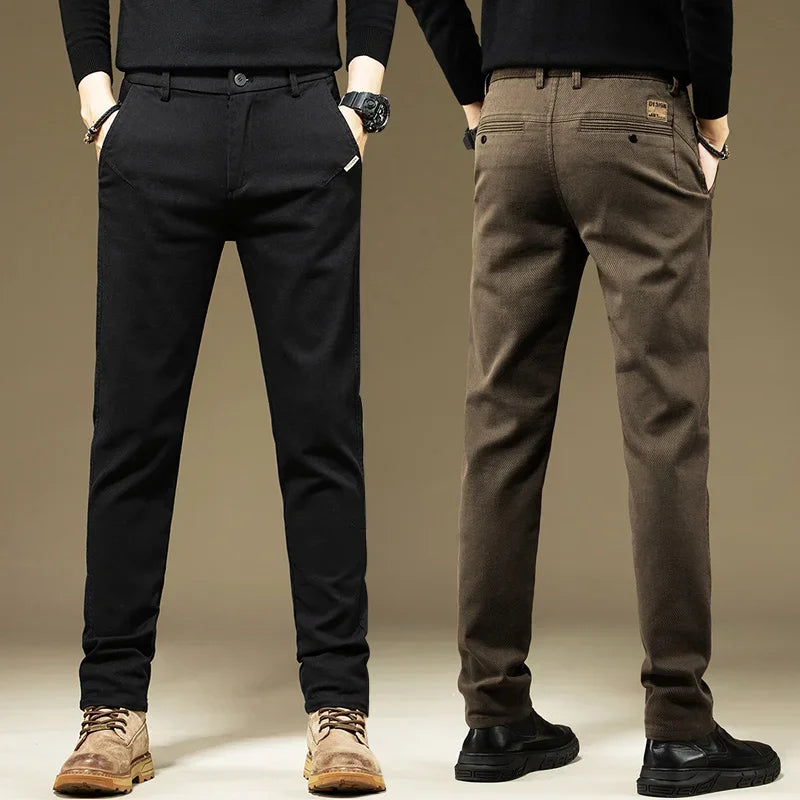Pantalones Hombre KUBRO Algodón Color Liso Corte Recto – Casual Business Trabajo Primavera Otoño