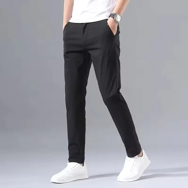 Pantalones Slim Fit Hombre Algodón Stretch Golf 2025 – Business Casual Coreano Primavera Otoño