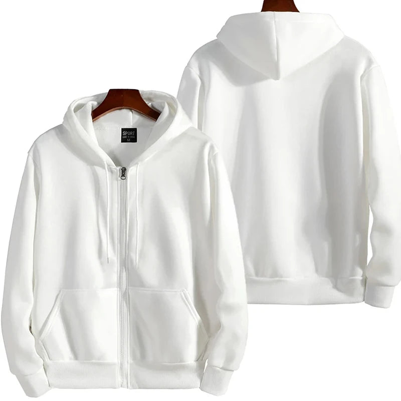 Men's Zip-Up Hoodie Loose Fit – Casual Sportswear Autumn Winter, Size S-XXXL