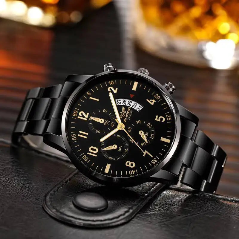 Reloj de Cuarzo con Calendario – Elegancia Masculina de Lujo