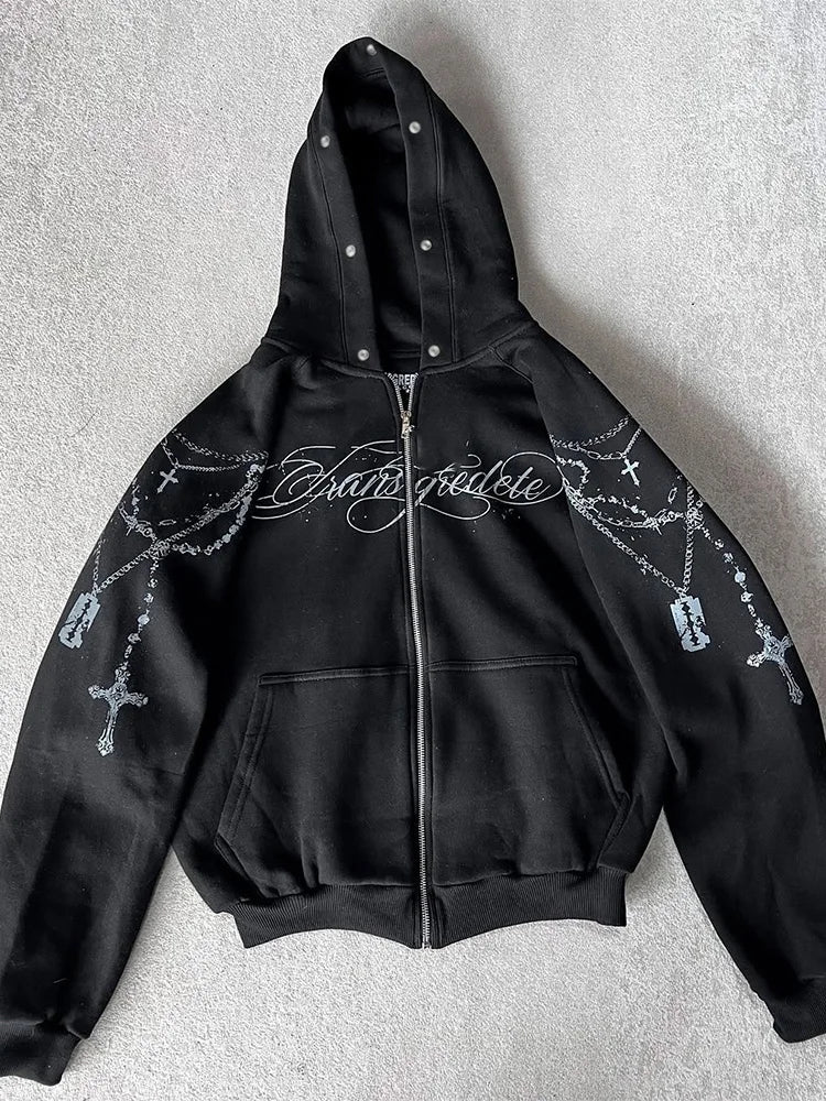 🖤 Chaqueta Gótica con Capucha y Pelo Sintético – Edición Invierno