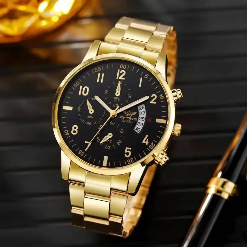 Reloj de Cuarzo con Calendario – Elegancia Masculina de Lujo