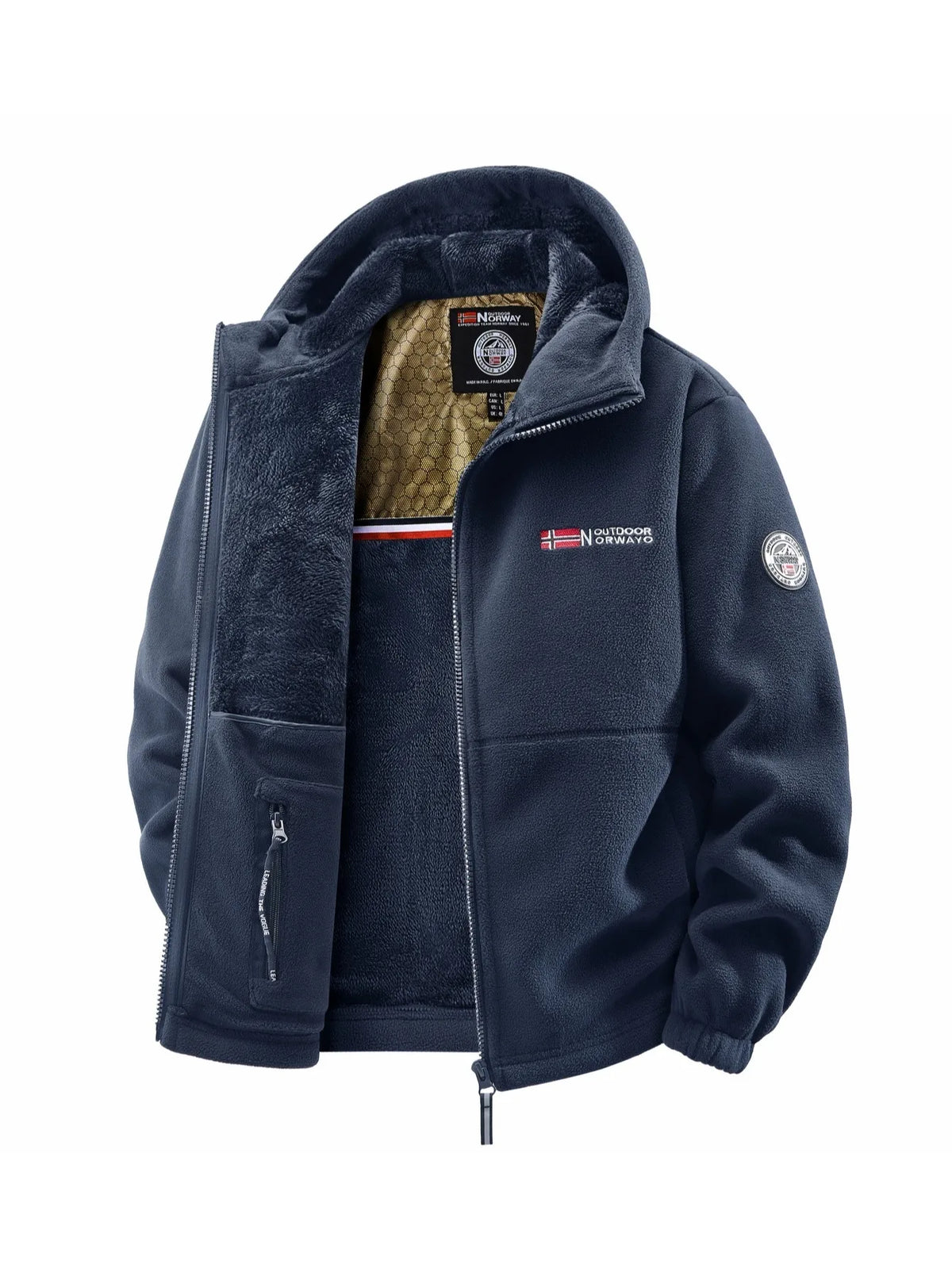 Chaqueta Hombre Capucha Acolchada – Casual Streetwear Otoño Invierno, Colores Sólidos