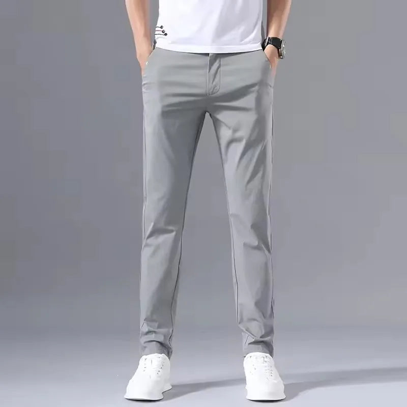 Pantalones Slim Fit Hombre Algodón Stretch Golf 2025 – Business Casual Coreano Primavera Otoño