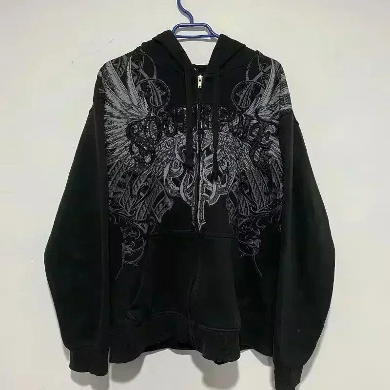 🎤 Hoodie Hip Hop Y2K – Estilo Casual Urbano Americano
