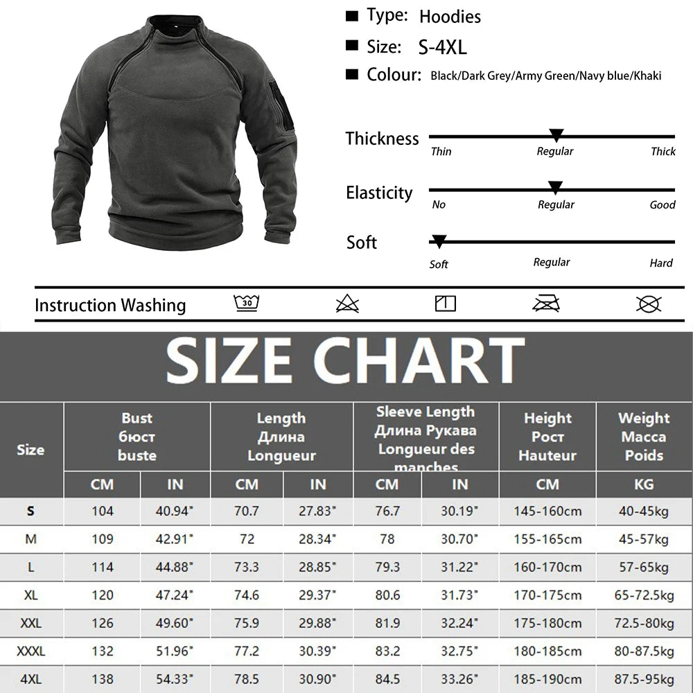 Men's Tactical Military Half-Zip Sweatshirt