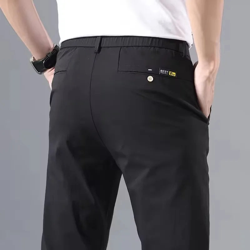 Pantalones Slim Fit Hombre Algodón Stretch Golf 2025 – Business Casual Coreano Primavera Otoño
