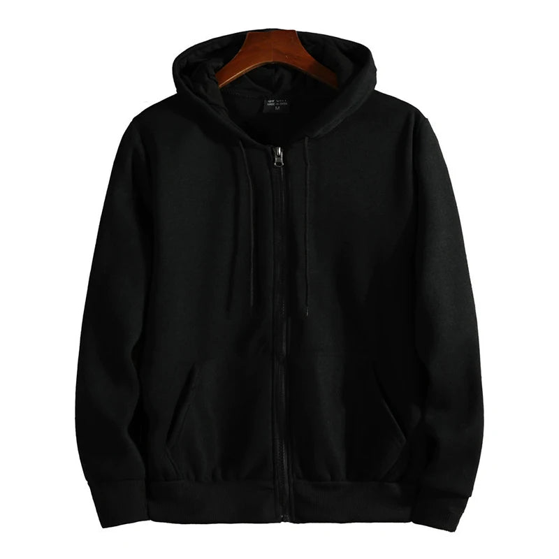 Men's Zip-Up Hoodie Loose Fit – Casual Sportswear Autumn Winter, Size S-XXXL