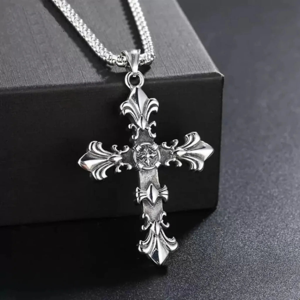 Collar Cruz Punk Unisex – Joya Streetwear Vintage Plata, Regalo Ideal