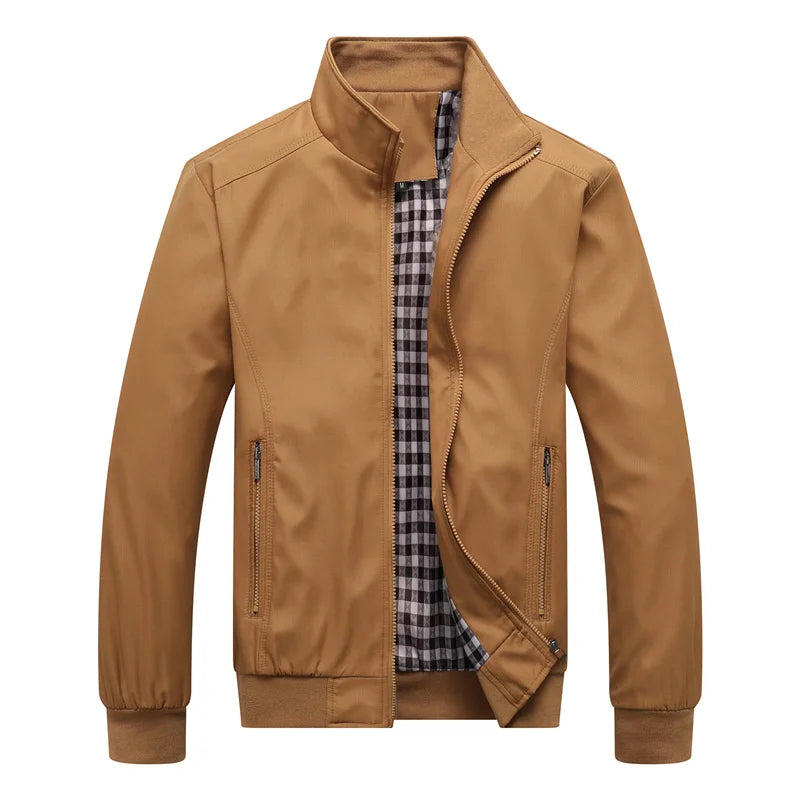 Cazadora Bomber Hombre Slim Con Capucha – Béisbol Casual Color Sólido Talla M-8XL