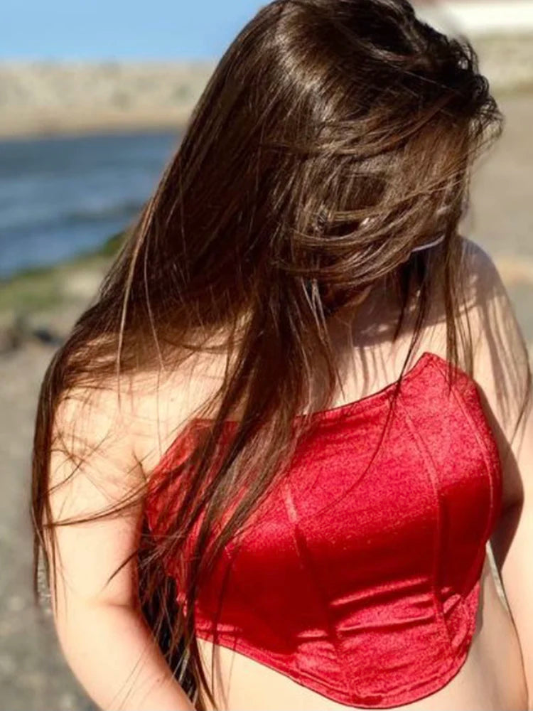 Women's Off-the-Shoulder & Backless Corset Top – Sexy Solid Color Bustier