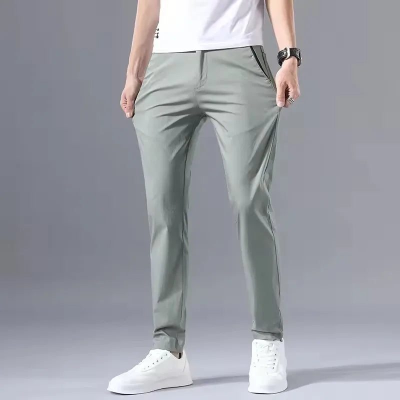 Pantalones Slim Fit Hombre Algodón Stretch Golf 2025 – Business Casual Coreano Primavera Otoño