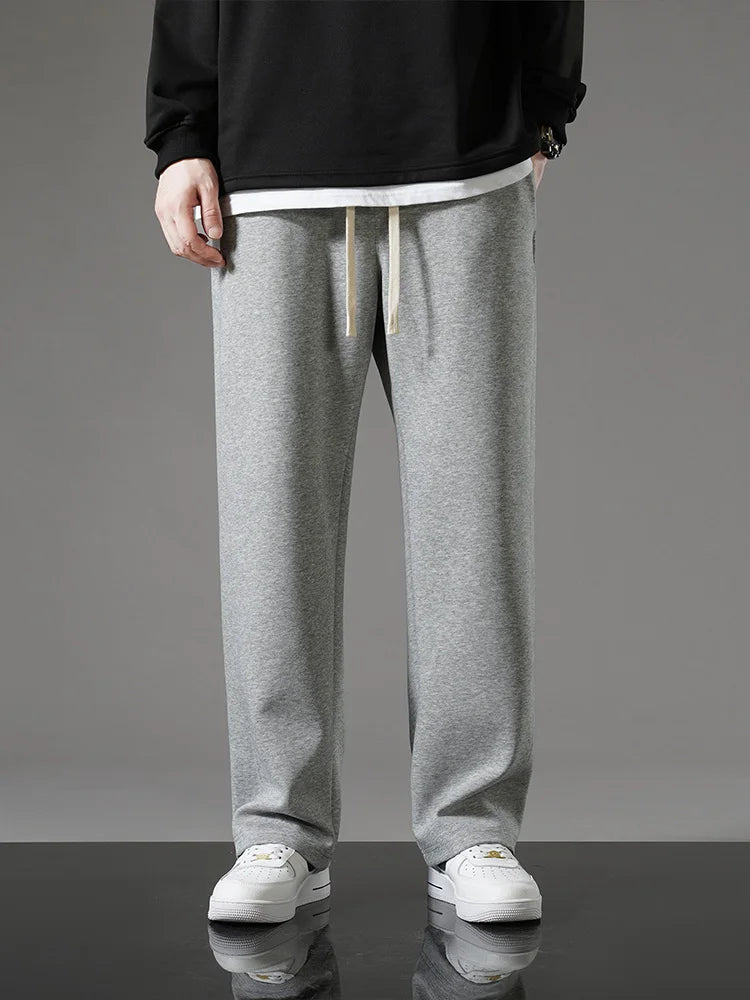 Pantalones Hombre Moda Coreana Pierna Ancha – Sportswear Cordón Casual Holgado Primavera