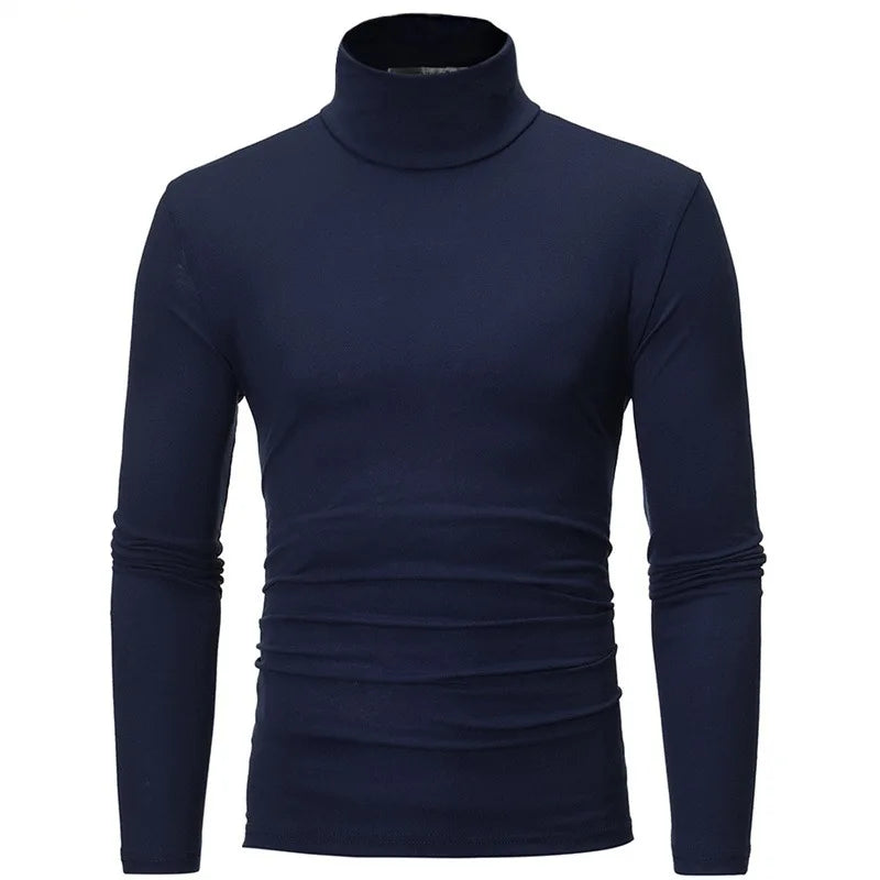 Camiseta Térmica Hombre Cuello Alto Ajustada Manga Larga – Interior Caliente Invierno Primavera