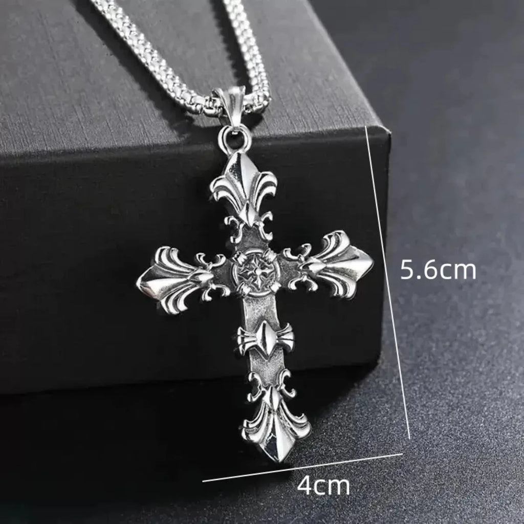 Collar Cruz Punk Unisex – Joya Streetwear Vintage Plata, Regalo Ideal