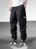 Men's cargo pants (urban/work style) for spring and autumn; casual multi-pocket trousers, suitable for training, running, and hiking.
