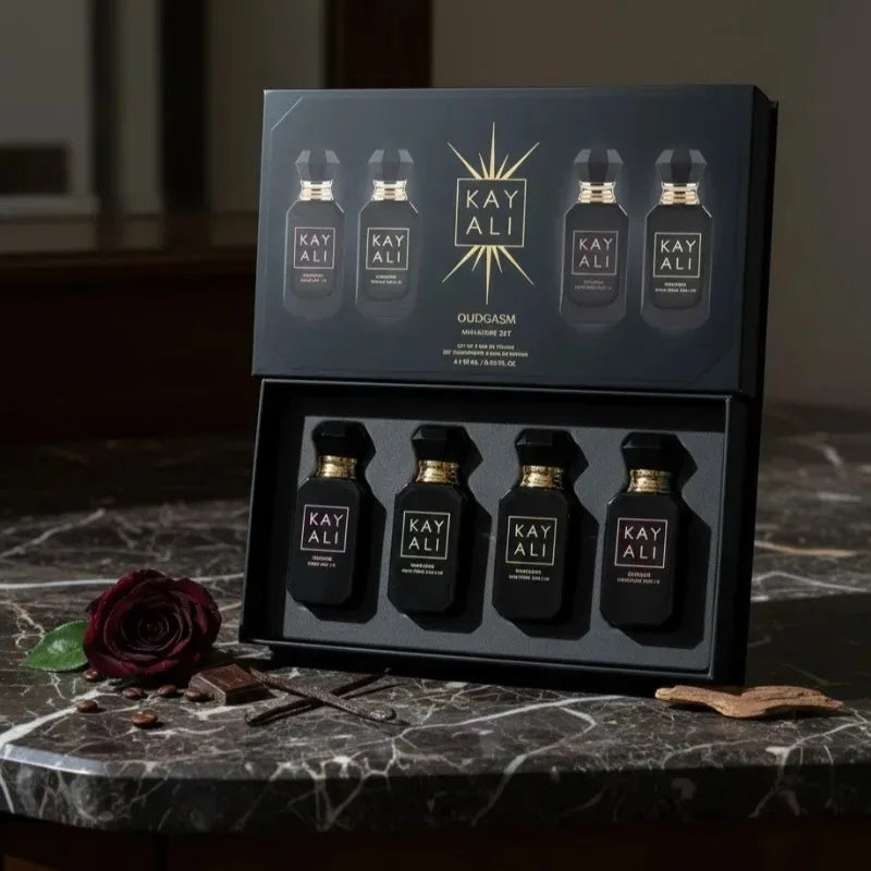 KAYALI Unisex Perfume Set 4x10ml – Floral Fruity Musk Vanilla Royal Fresh Elegant Long-Lasting