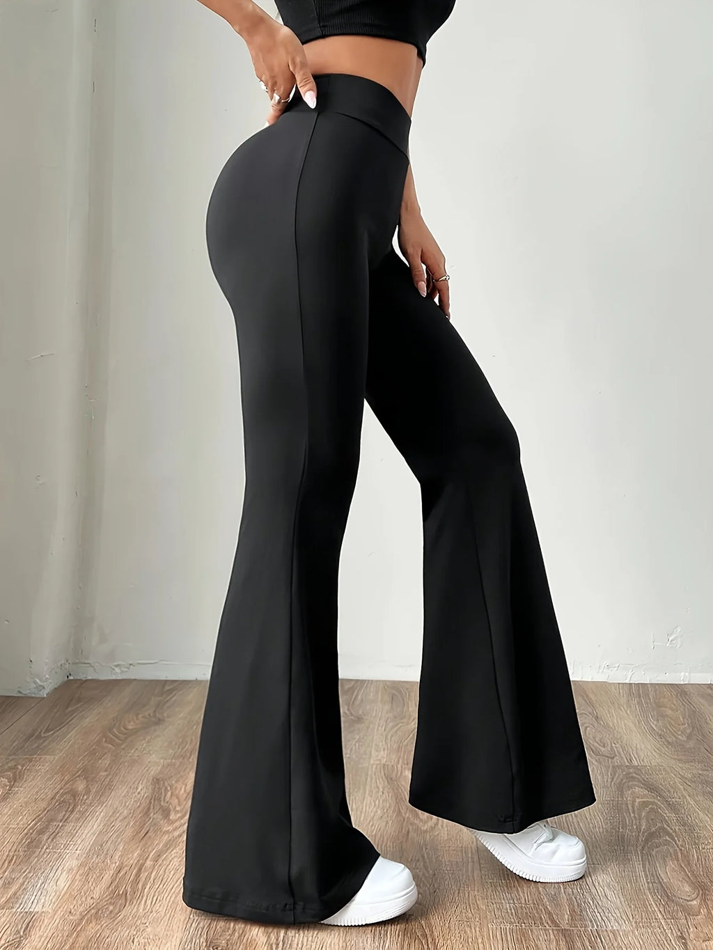 Women's High-Waisted Flare Pants – Tummy Control, Figure-Enhancing
