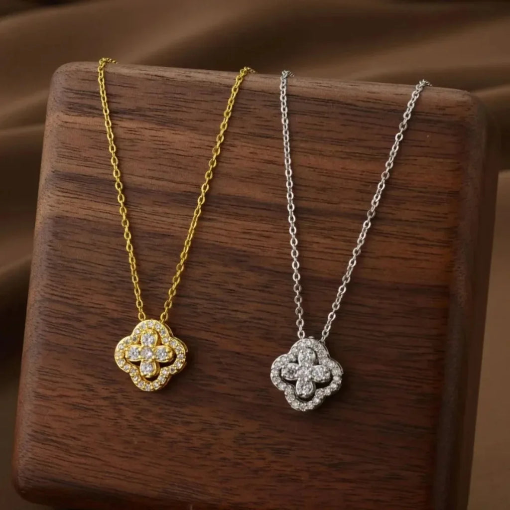 Flower Necklace with Four Pendants for Women – Clavicle Chain Birthday Gift
