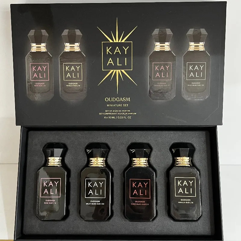 KAYALI Set Perfume Unisex 4x10ml – Floral Frutal Almizcle Vainilla Royal Fresco Elegante Larga Duración