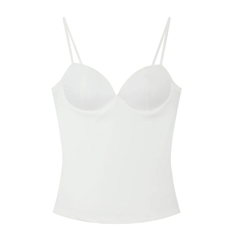 Top Corsé Camisola Mujer Sin Espalda – Sexy Verano, Tirantes Ajustables