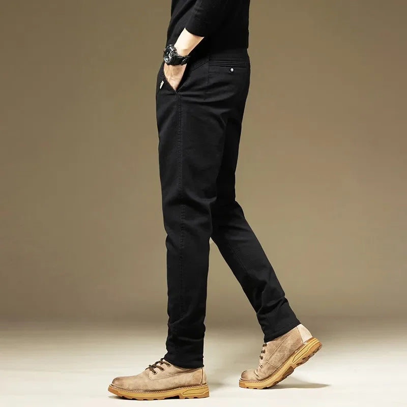 Pantalones Hombre KUBRO Algodón Color Liso Corte Recto – Casual Business Trabajo Primavera Otoño