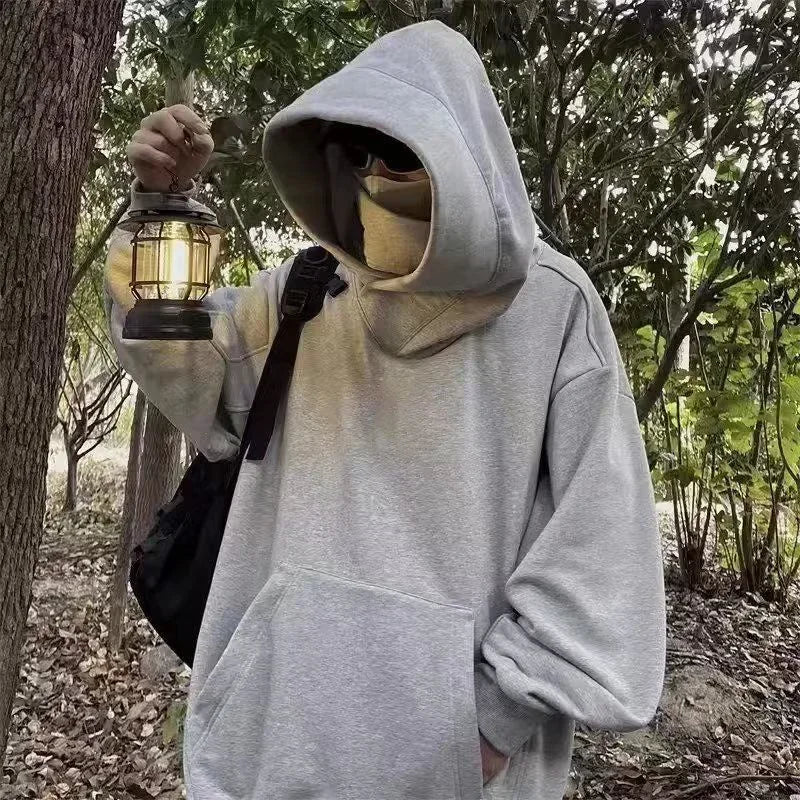 Hoodie Hombre Cuello Tortuga Ninja Y2K Oversize – Fleece Vintage Streetwear Hip Hop Japonés Otoño