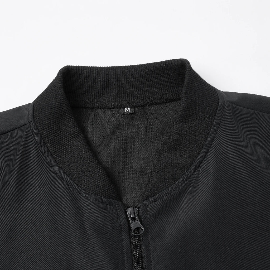 Cazadora Béisbol Hombre Cuello Redondo Corta Holgada – Ligera Casual Primavera Otoño Talla S-XL